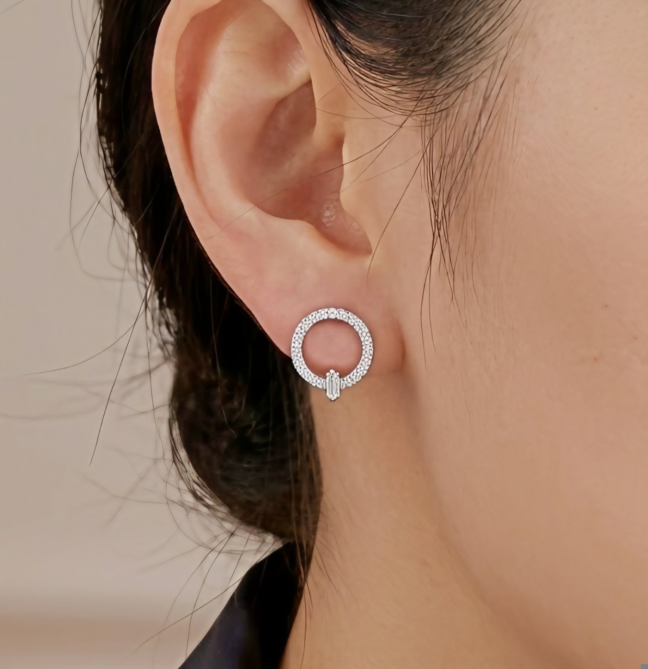 Lumina Rectangle Circle Studs