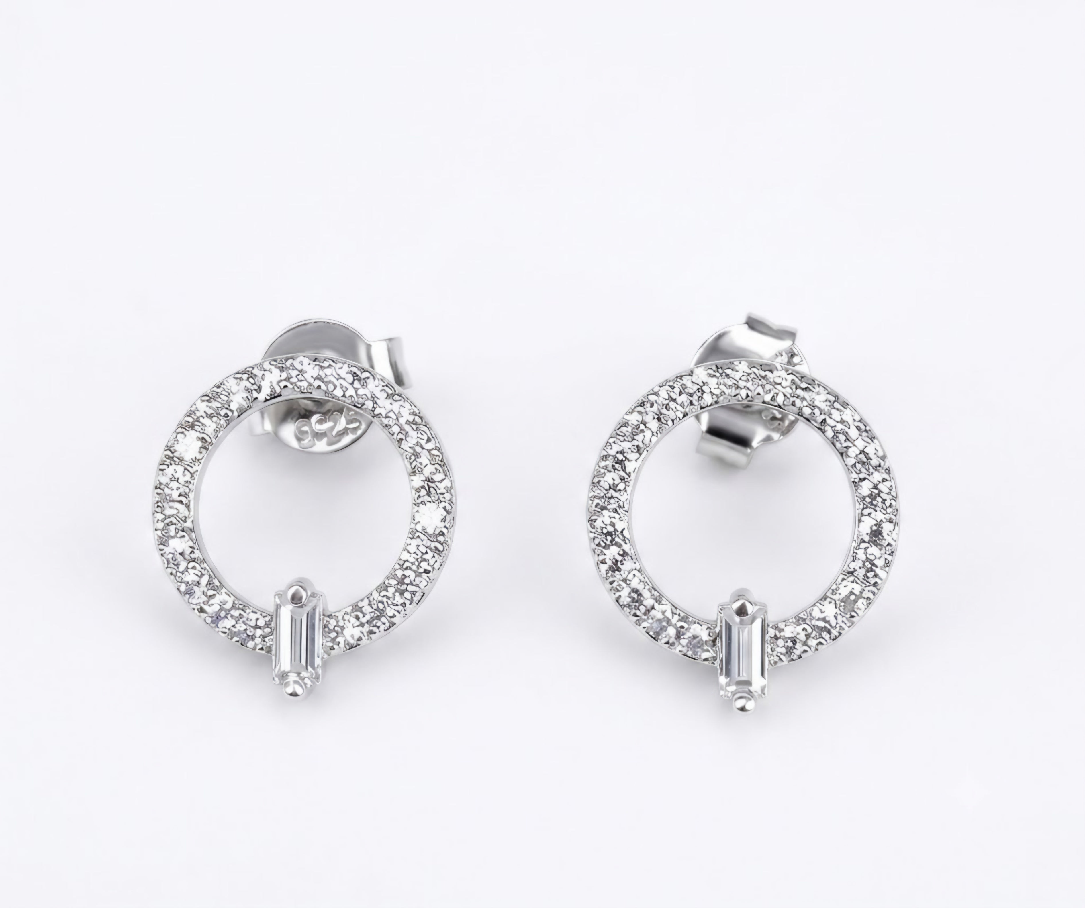 Lumina Rectangle Circle Studs