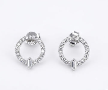 Lumina Rectangle Circle Studs