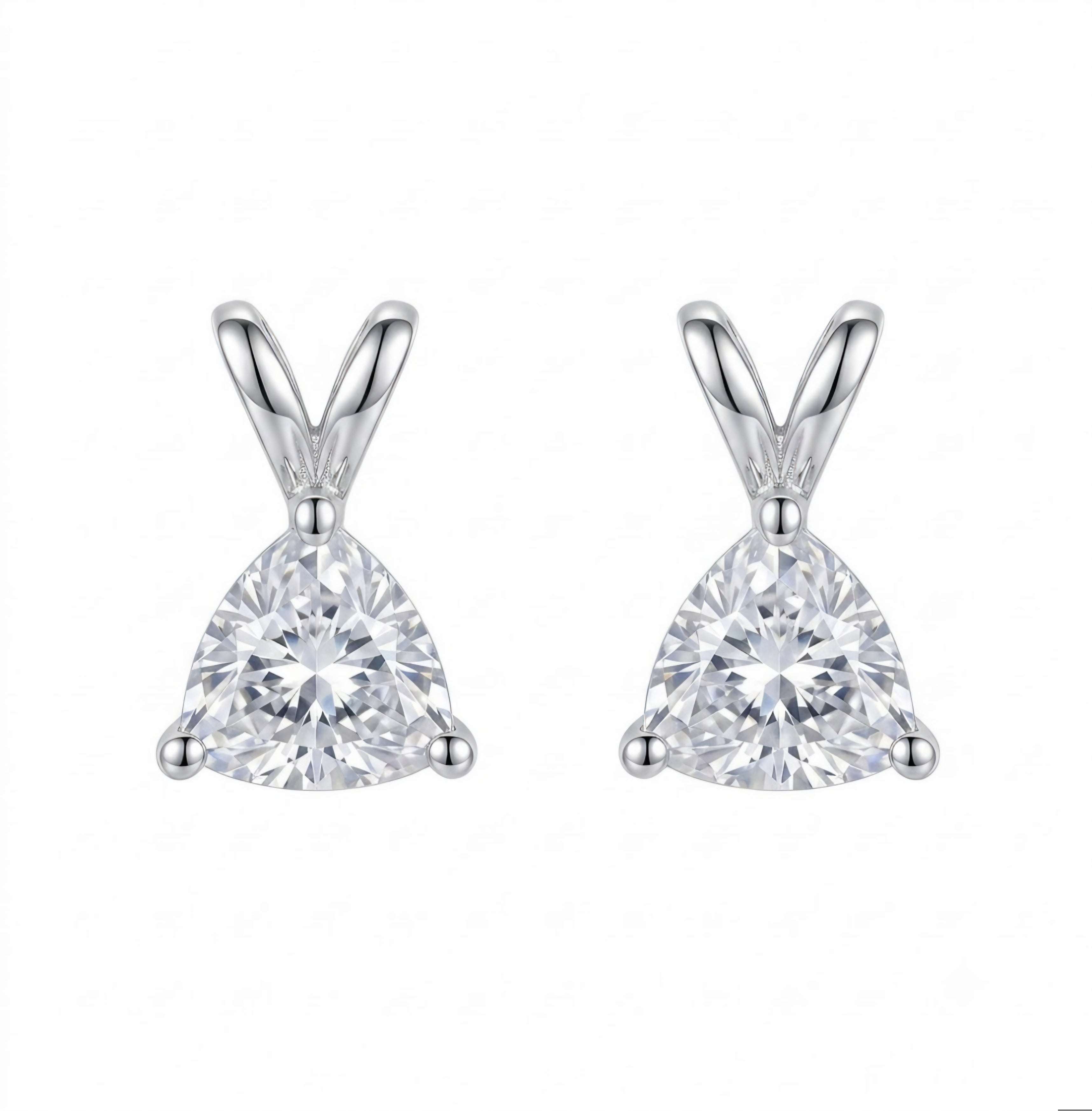 Bunny Ear Trilliant Stud Earrings