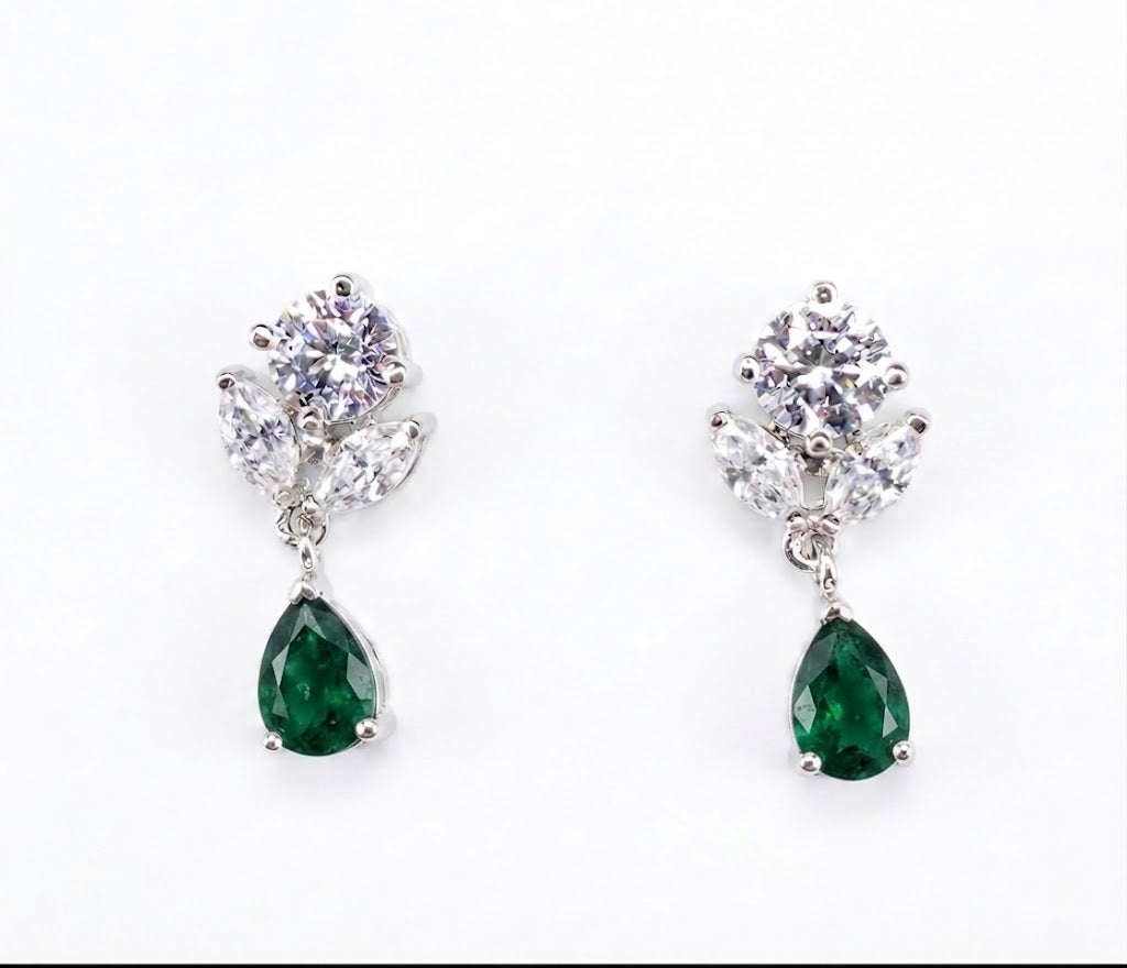 Teardrop Floral Drop Earrings
