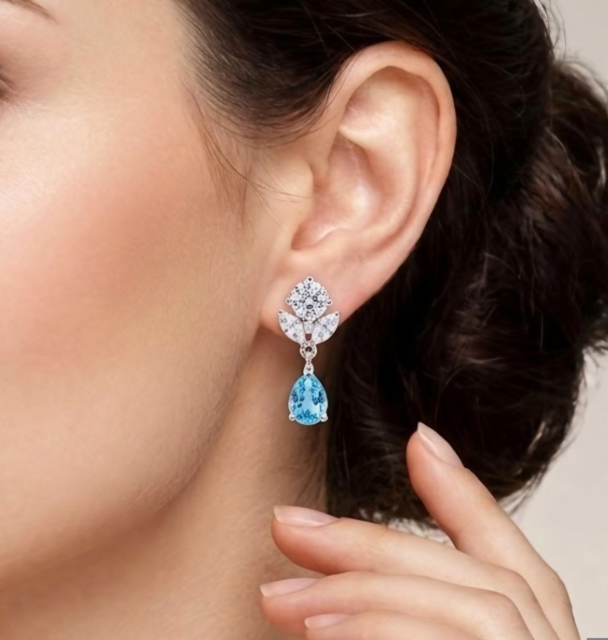 Teardrop Floral Drop Earrings