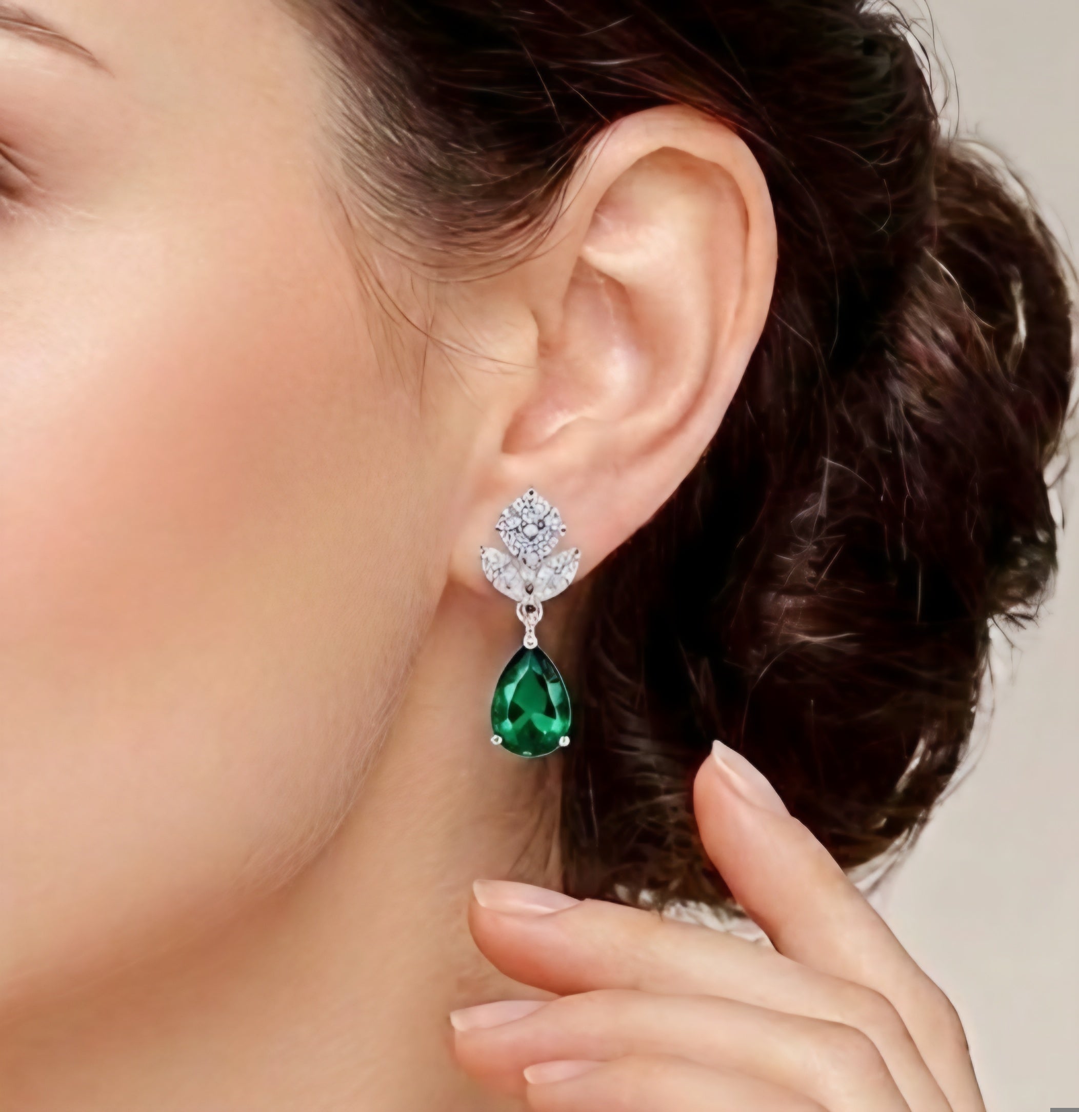 Teardrop Floral Drop Earrings